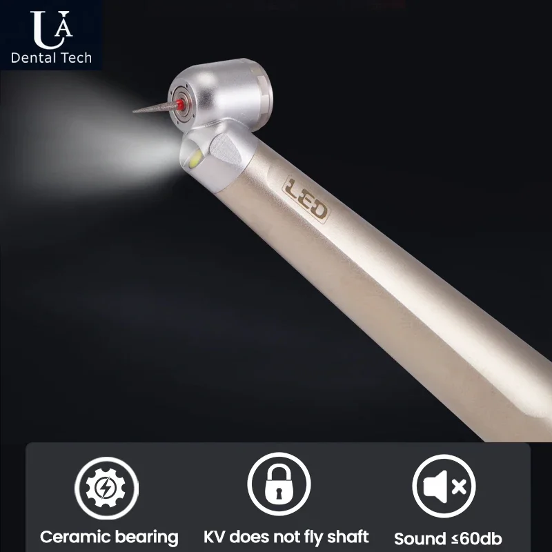 UA Q4 45° Angled 4-Hole Dental Extraction Handpiece: Minimally Invasive, Rear Exhaust, Ceramic Bearings, Stable Shaft, Low Noise