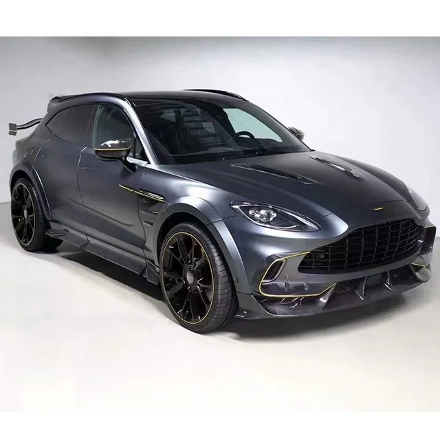 For Aston Martin DBX Dry Carbon Fiber Aerodynamic Kit like MSY Style Wide Body Front and Rear Lip Side Skirts Canard Spoiler