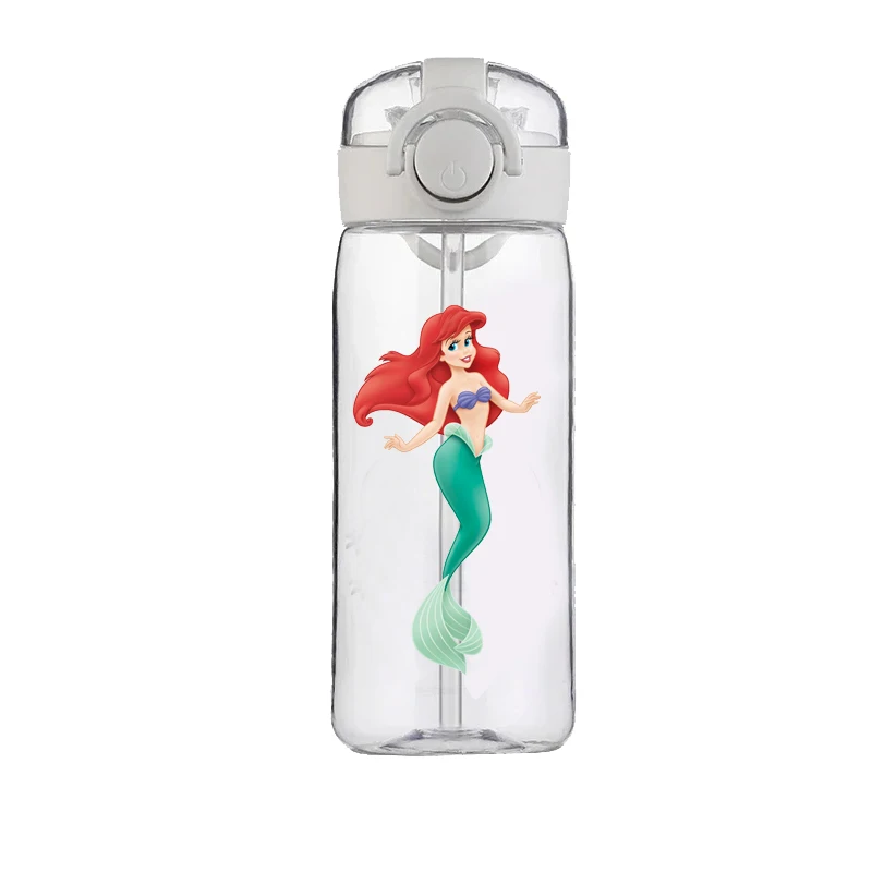 New Disney Girls Children\'s Water Cup THE LITTLE MERMAID Ariel Girls with Straw High-value Portable Drop-resistant Easy Cup Gift