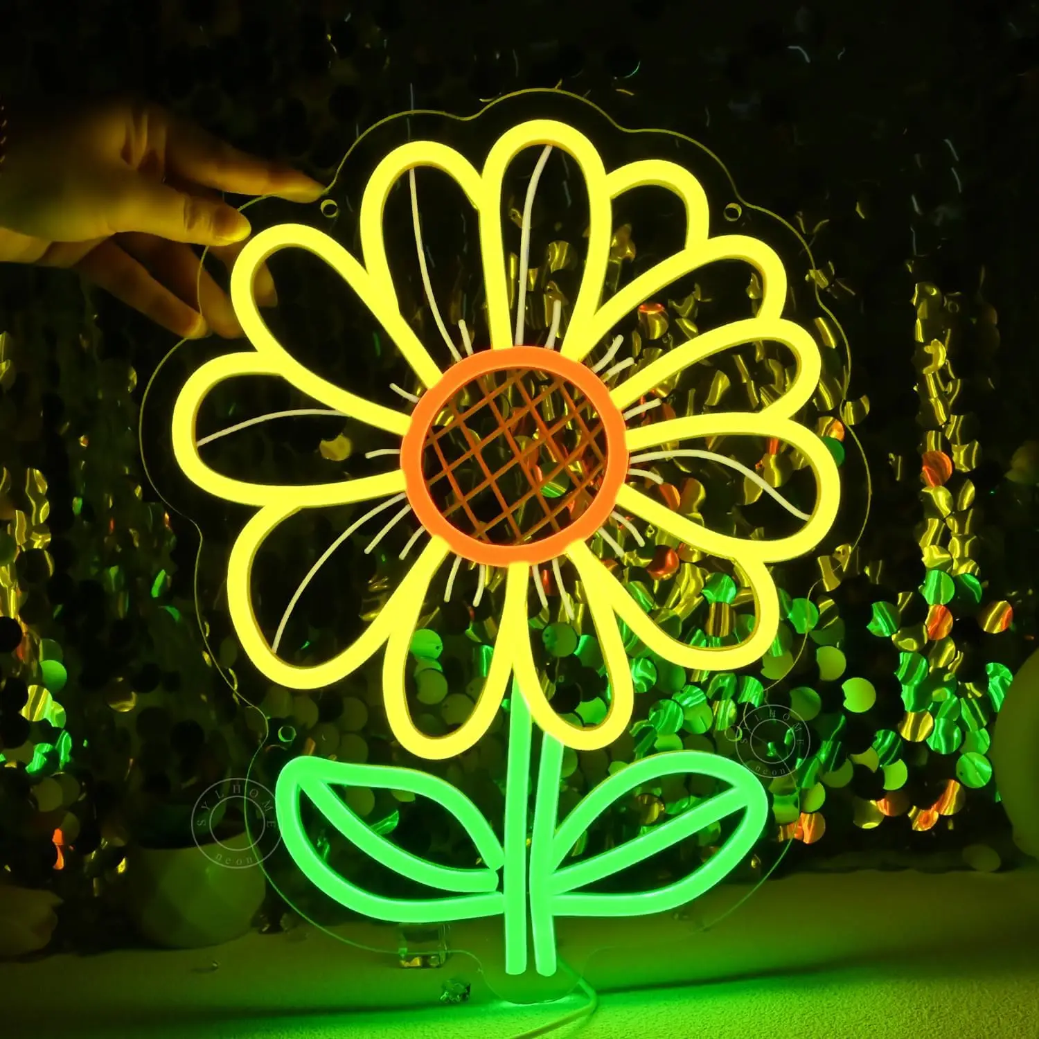 Flower Neon Sign Art Wall Light USB LED Light for Kids Room Bar Gaming Room Wedding Party Bedroom Decoration Birthday Gift