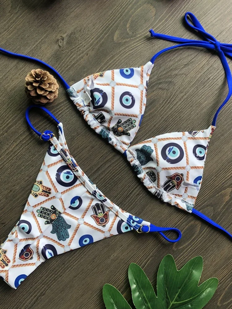 2025 Sexy Micro Bikinis Swimwear Women Swimsuit Push Up Biquini Bikini Set  Beach Wear Printed Bathing Suit Female