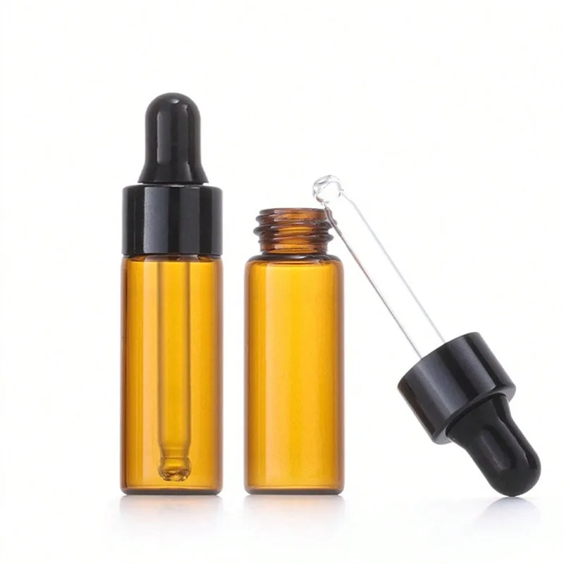 10pcs 5ml Amber Dropper Glass Bottles Cute Essential Oil Bottles with Eye Dropper for Perfume view 5