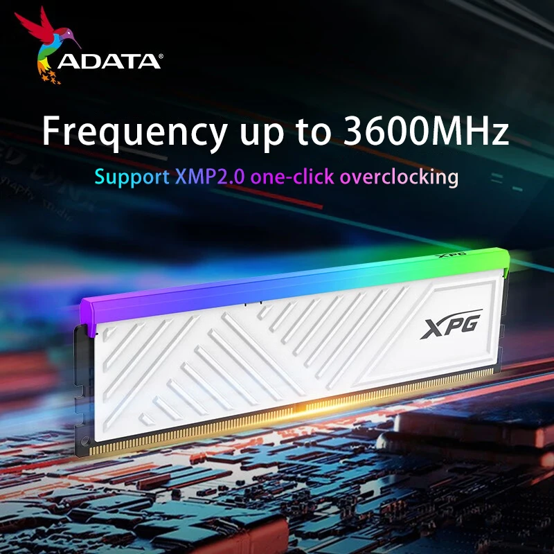 

ADATA D35G DDR4 RAM XPG White RGB MHz3200 / 3600 Memory SDRAM 8GB 16GB 288PIN Flash Memoria for Desktop 100% Original Ram