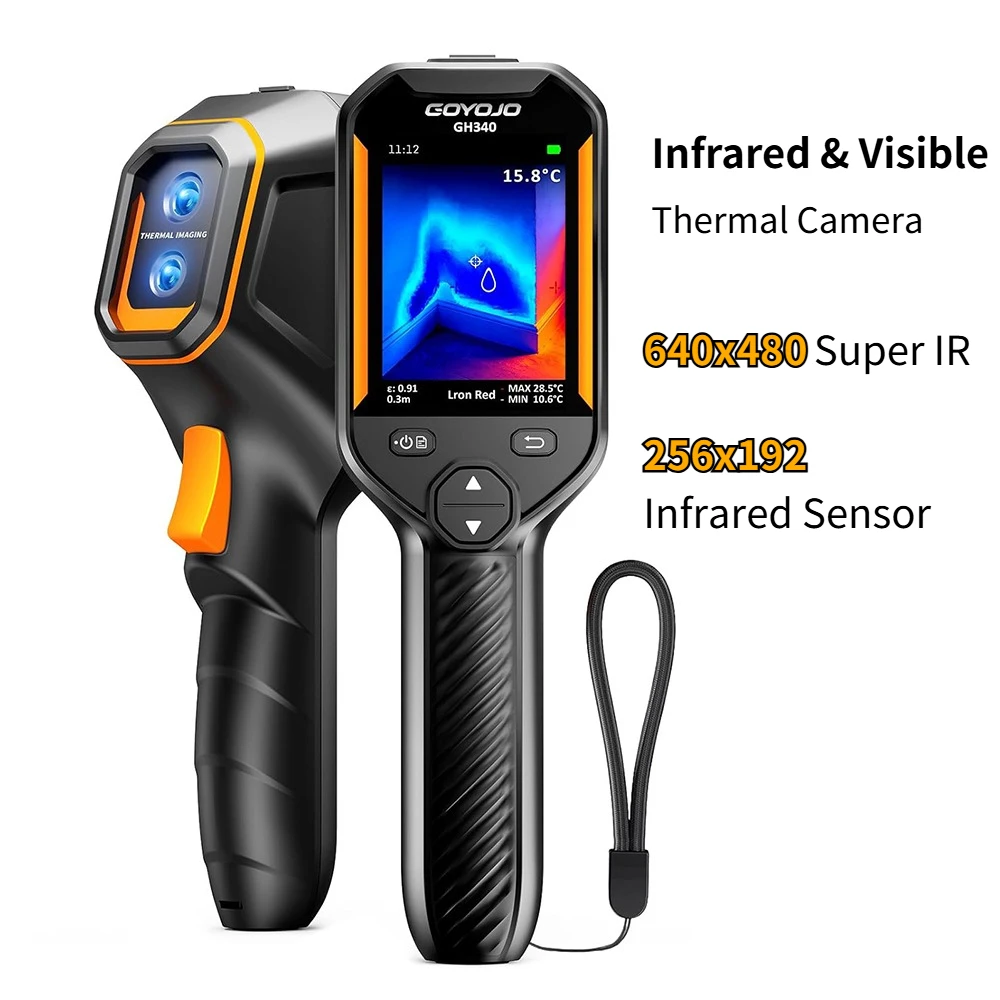 GH340 256*192 Thermal Imaging Camera 1080P Visible Camera 2in1 Super IR 512x384 Handheld Thermal Imager Electrical Test GH192