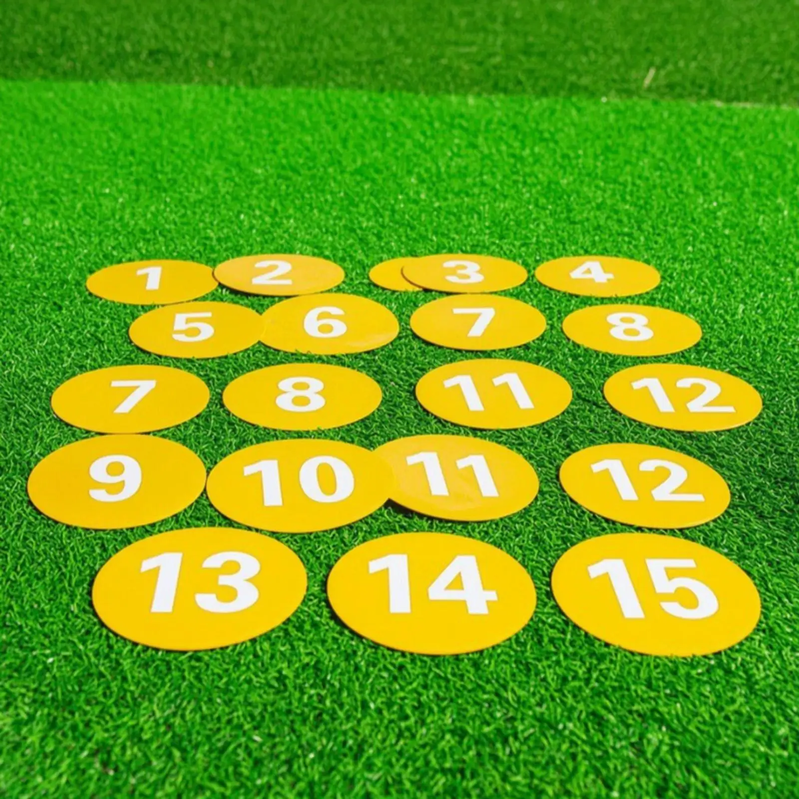 Children Agility Training Markers 15 Piece PVC Numbered Spots for Exercise and Coordination Games