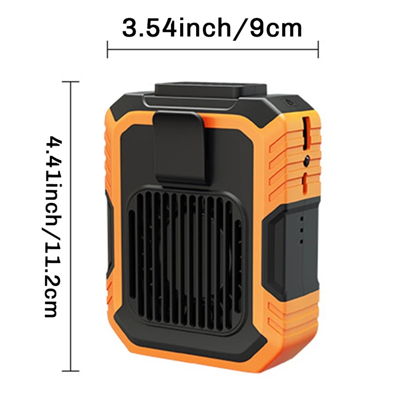 4000Mah Wearable Personal Fan Portable Mini Waist Fan 3 Speed USB Rechargeable Waist Clip Fan