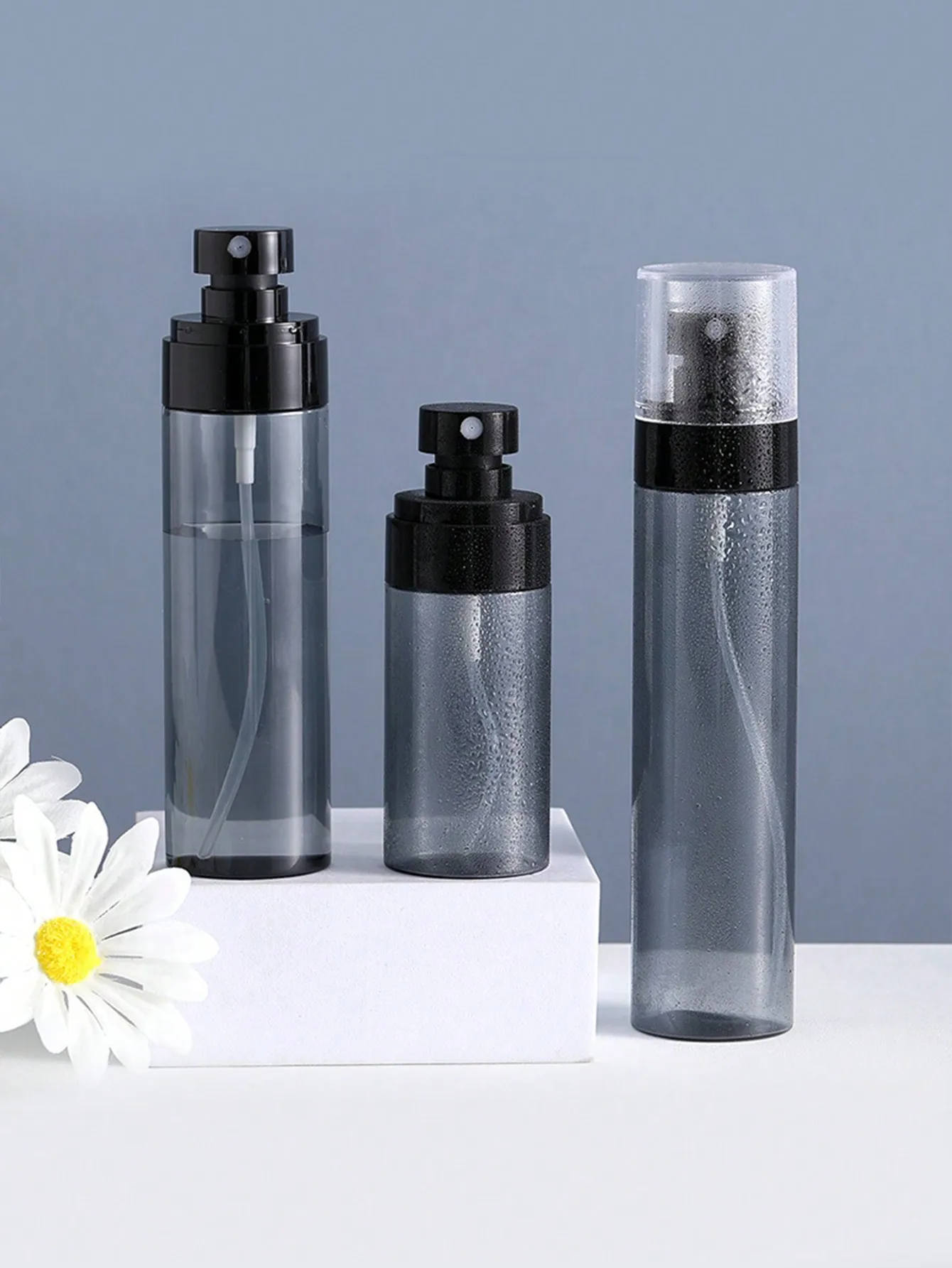 Set of 3 Portable Travel Bottles (60ml/100ml/120ml) — Toiletry Set with Vacuum Spray Bottles for Dispensing Perfume