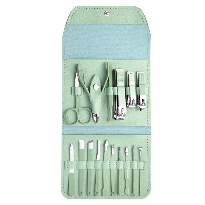 مجموعة أدوات قص الأظافر المحمولة المكونة من 16 قطعة ومجموعة أدوات إصلاح القدم وحقيبة قابلة للطي ومجموعة مقصات أظافر منزلية