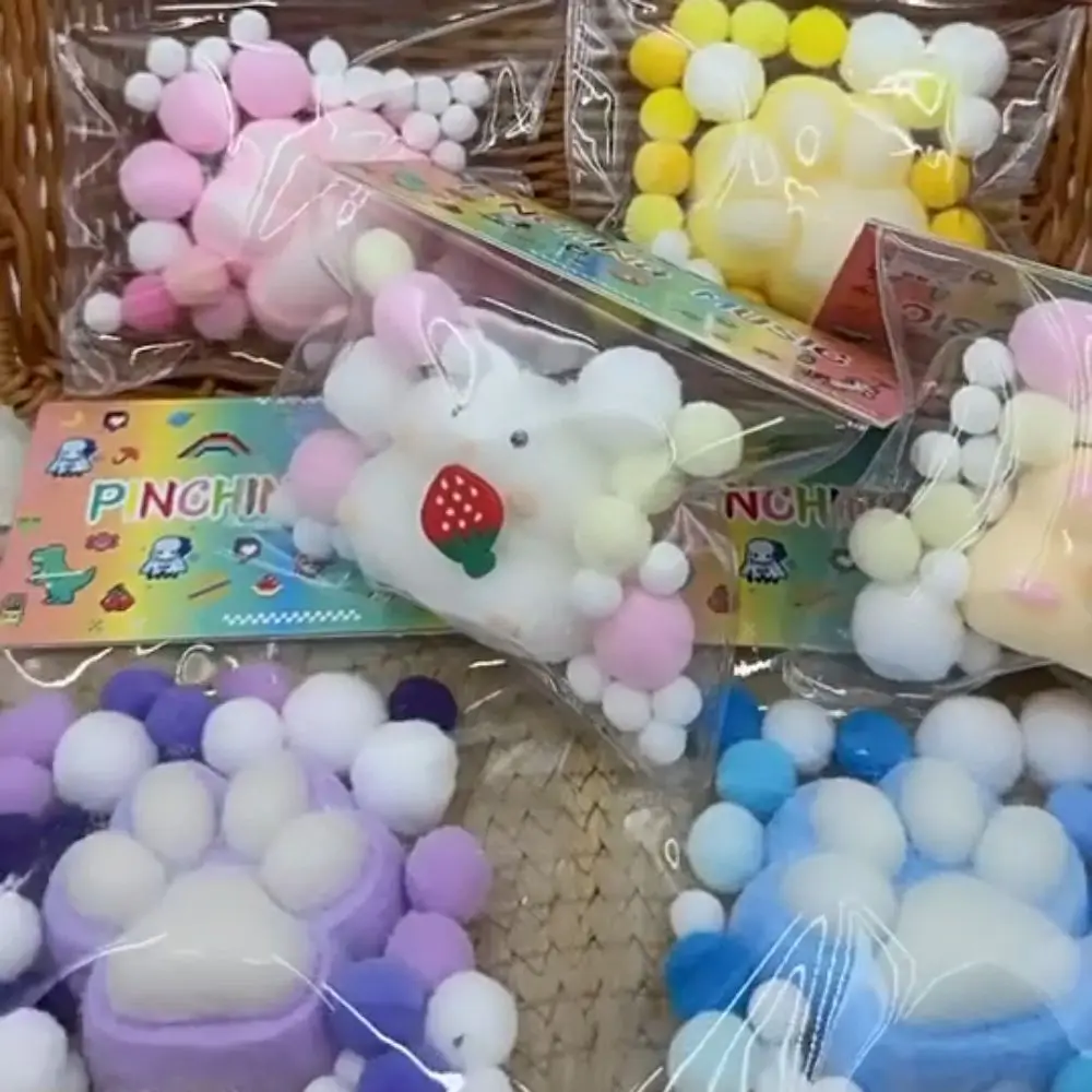 Mini pata de gato con estilo, juguete de rebote lento, pata de gato, dibujos animados, juguete para apretar para perros, hámster suave creativo, juguete de rebote lento para niños