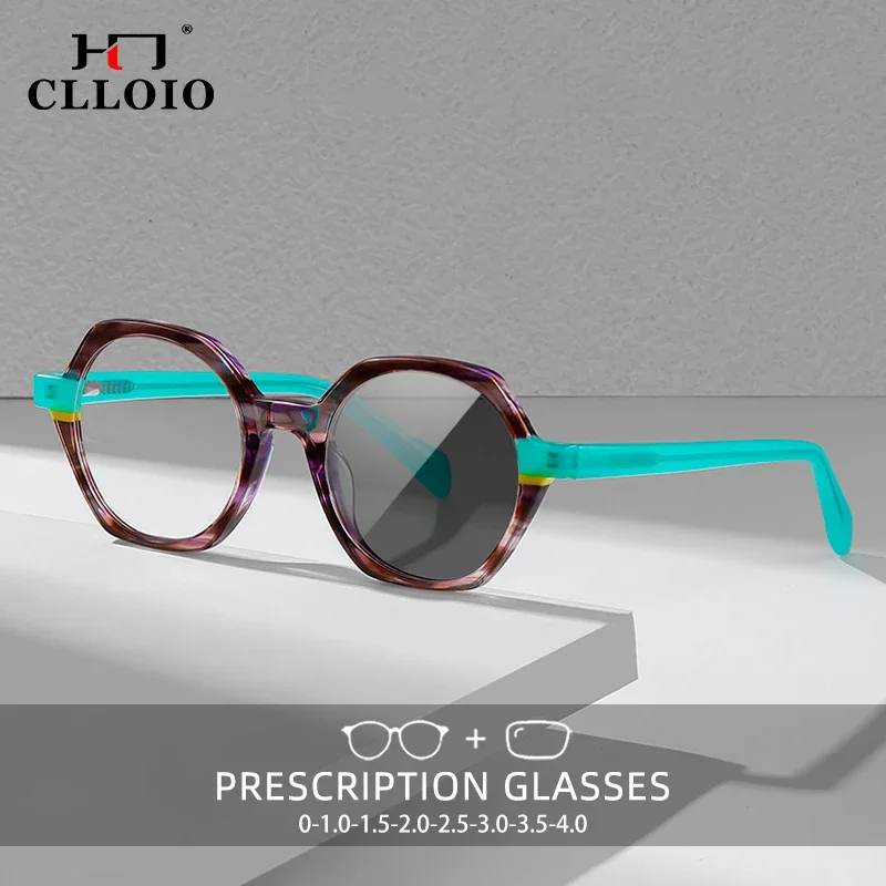 

CLLOIO Fashion Reading Glasses Women High Quality Anti Blue Ray Myopia Hyperopia Glasses Acetate Photochromic Customized Glasses