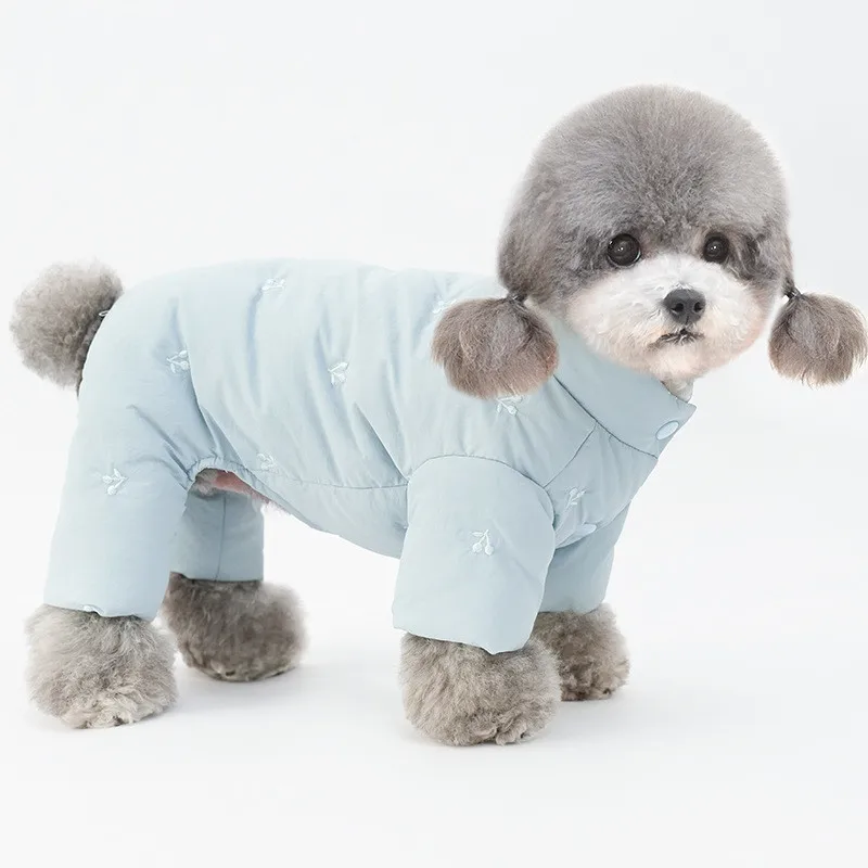 Winter Dog Clothes Jumpsuit 90% White Duck Down Coat Jacket Puppy Pomeranian Bichon Poodle Schnauzer Pet Clothing Apparel Outfit