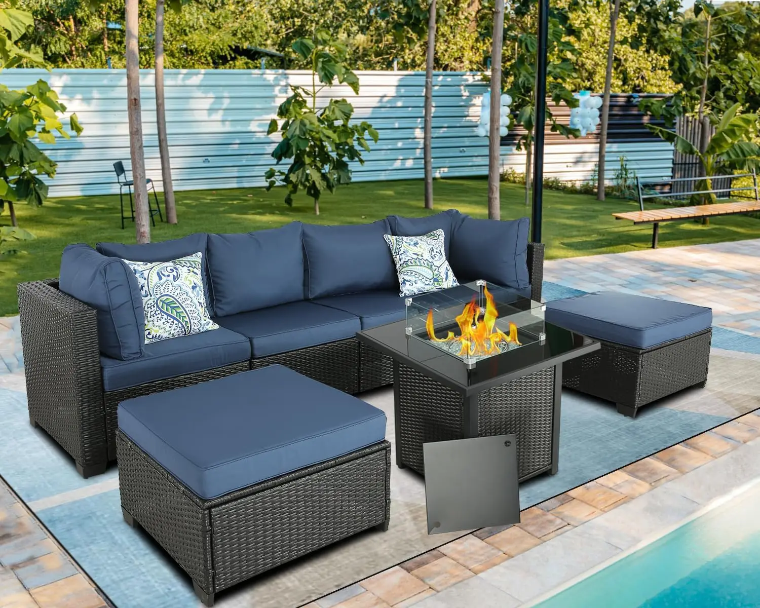 

PE Wicker Furniture Set Patio Rattan Sectional Conversation Sofa Set PE Rattan Wicker Sectional Patio Sofa Set