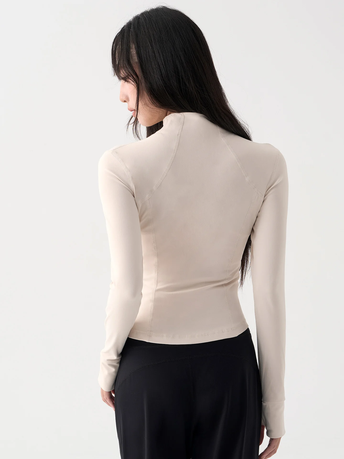 

Женская спортивная куртка с двойной молнией и воротником-стойкой, облегающая одежда для йоги, длинный свеч, уличный беговой тренировочный топ, осенний топ