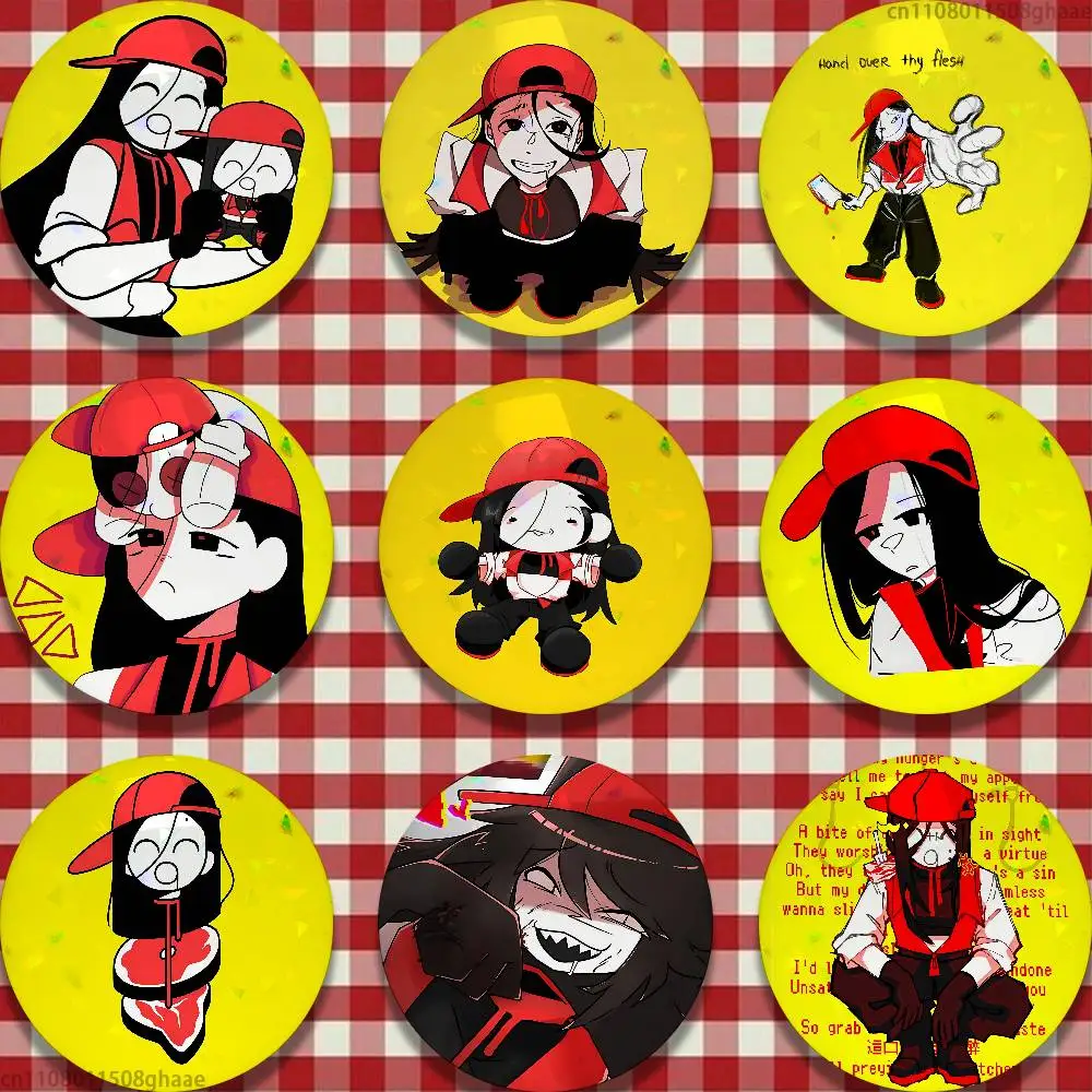 Butcher Vanity Keychain Yi xi Pins 58mm Cute Cartoon Badge Handmade Brooches for Backpack Accessories Jewelry Gifts