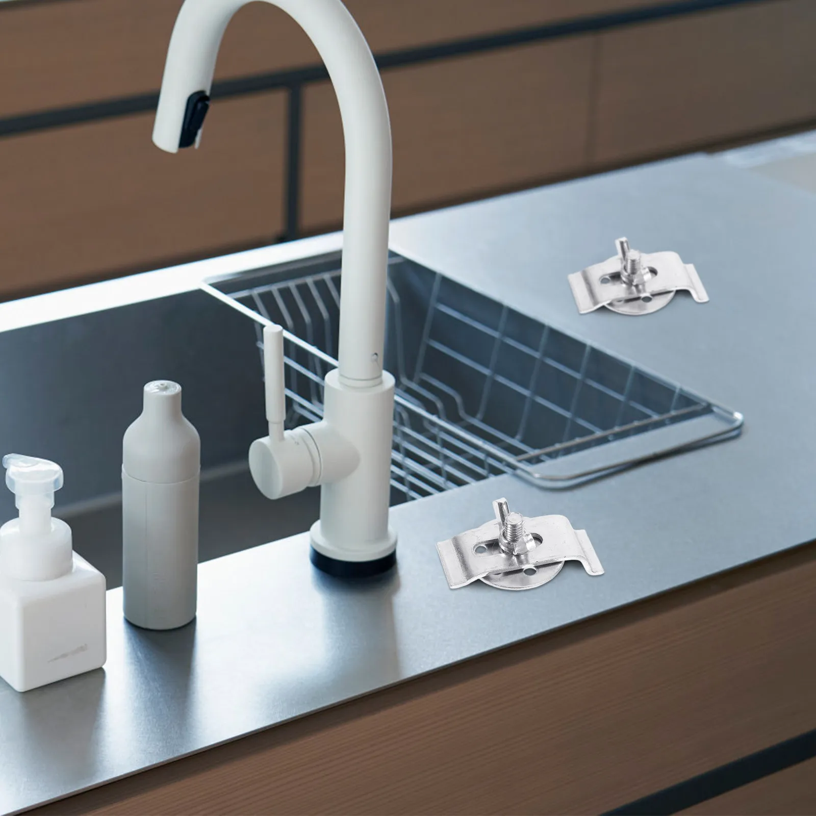 12Sets Undermount Sink Brackets Universal Kitchen Sink Clips Heavy Duty Support Clamps Wash Basin Repair Hardware Kit