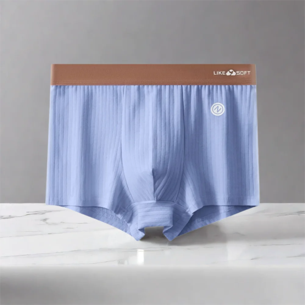 5Pcs Simple Traceless Men's Flat Panties Mid Waist Ice Silk Shorts Boxers Lingerie Underpants Underwear for Man Man