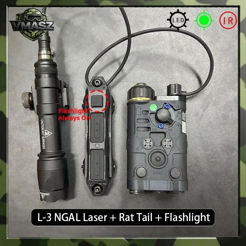 

Metal L3-NGAL PEQ, Red Green Laser & Strobe Light with dual function switch, compatible with SureFire M300 M600 Flashlight