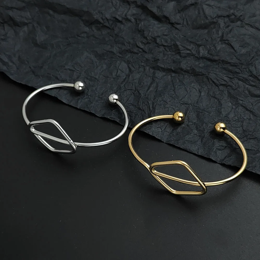 

Creative steel wire diamond-plated gold-plated stainless steel bracelet, waterproof and rust-free, couple bracelet