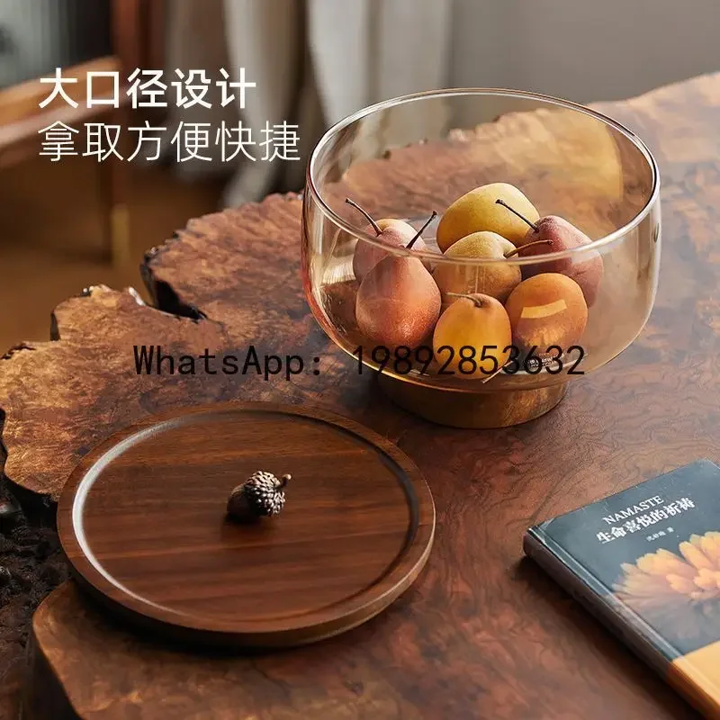 

a-16 glass fruit bowl - exquisite serving dish for living room coffee table, perfect for dried fruits, candies, and snacks