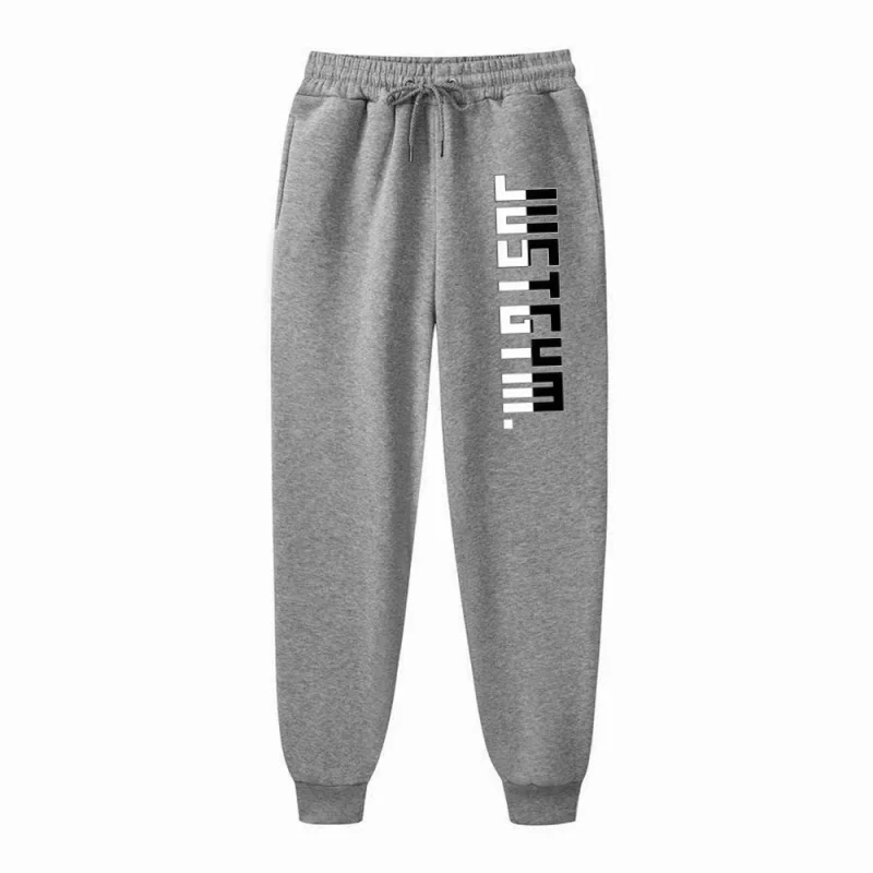 

Warm Cozy Men's Cotton Gym Long Pants Elastic Waist Drawstring Sweat-Absorbing Breathable Casual Trousers