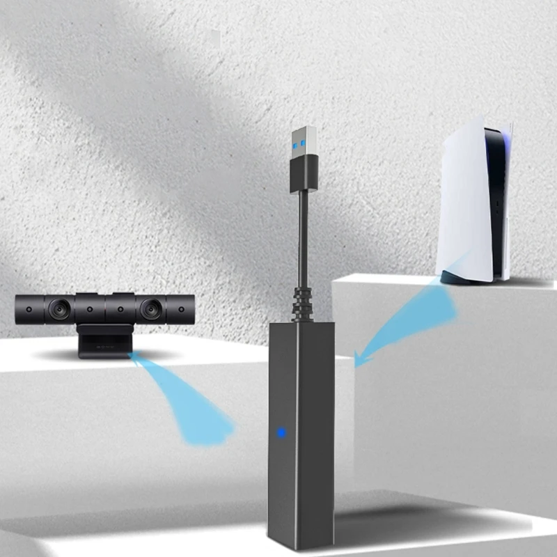 Professional  Adapter with Blue LED Indicators Male to Female Converter Game Console Mini Camera Connector for Host
