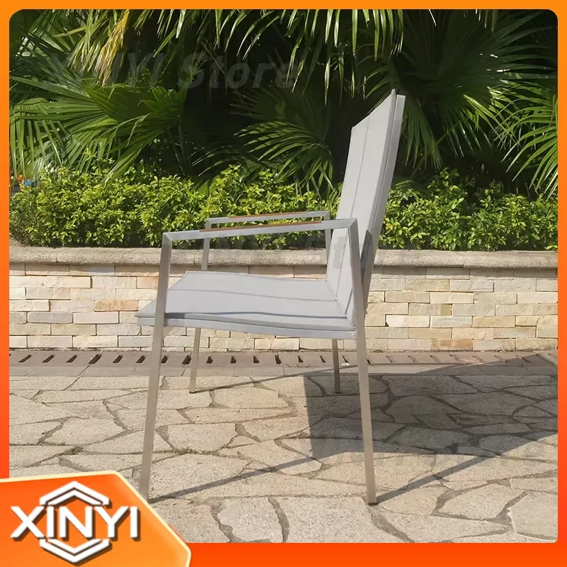 All Weather Outdoor Luxury Stainless Steel Fabric Mesh Sling Patio Garden Bench for Outdoor Use