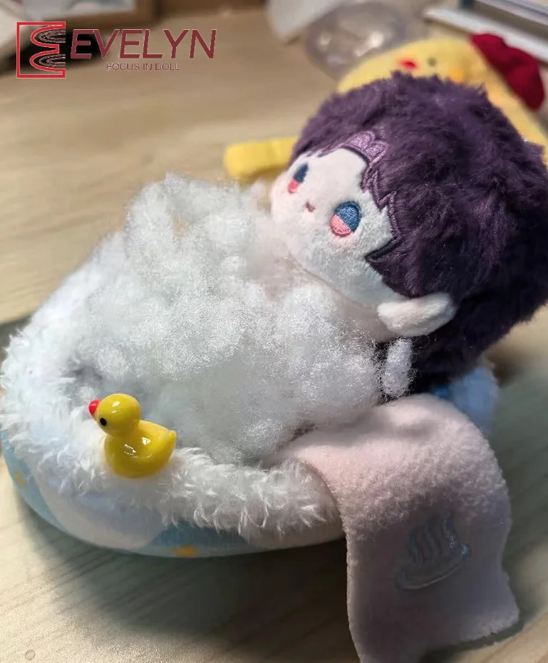 إيفلين أثاث صغير دمية قطنية حوض الاستحمام المشهد ديكور سطح المكتب الديكور دمية كيس النوم حلية لطيف لعبة محشوة 10-13 سنتيمتر