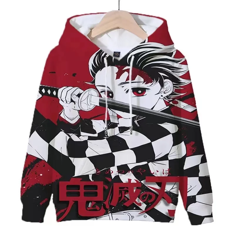

New Japanese Anime Kimetsu No Yaiba Demon Slayer Sweatshirt Pattern Top Hoodie Streetwear Punk Round Neck Breathable Clothes Y2K