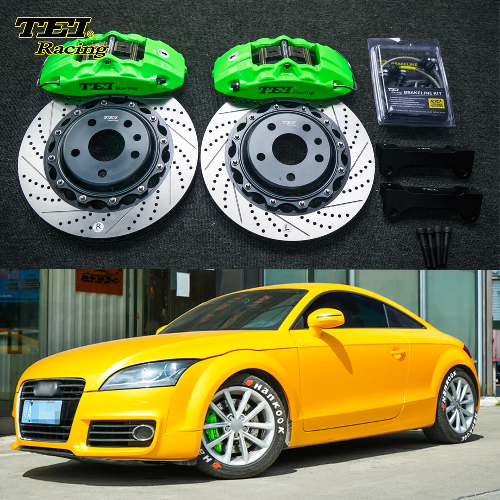 Front Big Brake Kit 4 Piston Caliper with 330*28 mm rotor and rear upgrade rotor BBK auto brake system For Audi TT 17 inch Rim