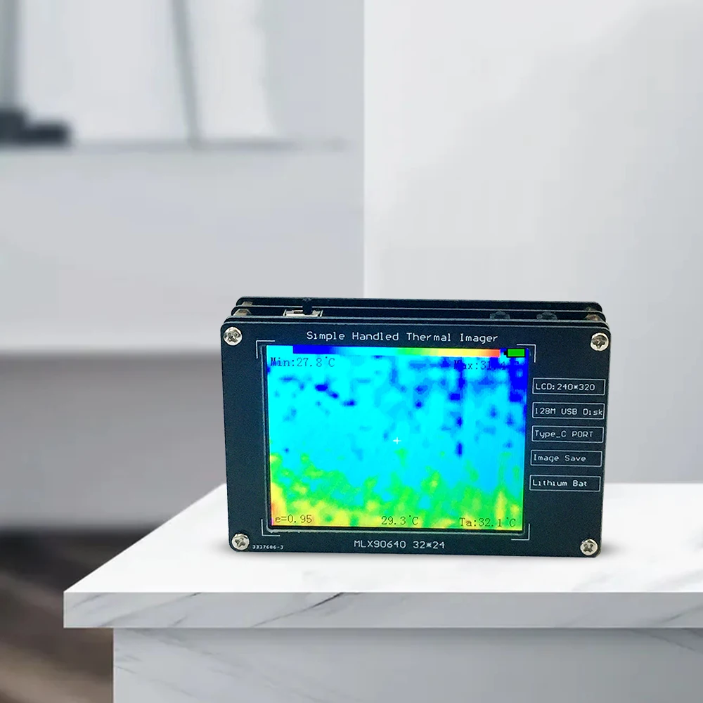 

MLX90640 2.8inch Thermal Imager LCD Display 240*320 Infrared Sensors -40℃ to 300℃ Temperature Measurement USB Type-C Charging