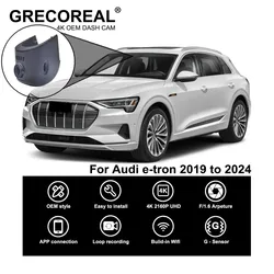 GRECOREAL 4K Dash Cam Front and Rear WiFi Car Dual Dashcam Easy Install Plug Play Compatible with Audi e-tron etron GT 50 55