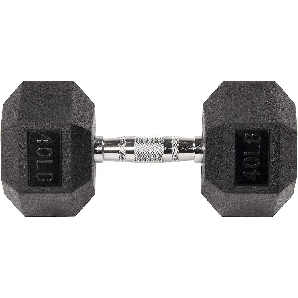 Colored Rubber Encased Hex Dumbbell, Pairs or Sets, Multiple Packages