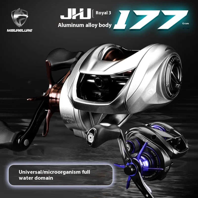 

2023 New MISURELURE JHU Metal Body Waterdrop Reel Far Casting Anti-Break Line Universal Black Bass Lure Wheel Fishing Gear