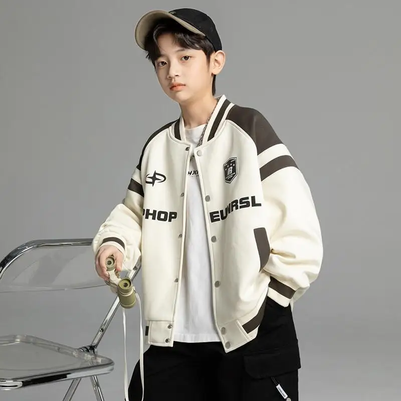 2025 new Children Boys' Outerwear spring utumn clothing uniforms trend Casual Outfit handsome Long Sleeve baseball uniform