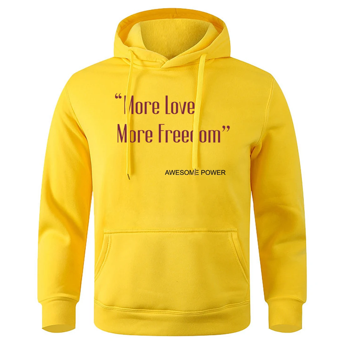 More Love More Freedom Awesome Power Man Hooded Shirt Breathable Soft Clothes Men Basic All Match Hoodies Classic Original Hoody