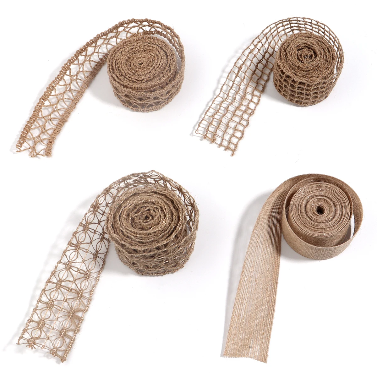1-10Meter Natural Jute Burlap Ribbons Vintage Linen Burlap Fabric Ribbon for Handmade Crafts Wedding Bouquet Gifts Packaging Bow
