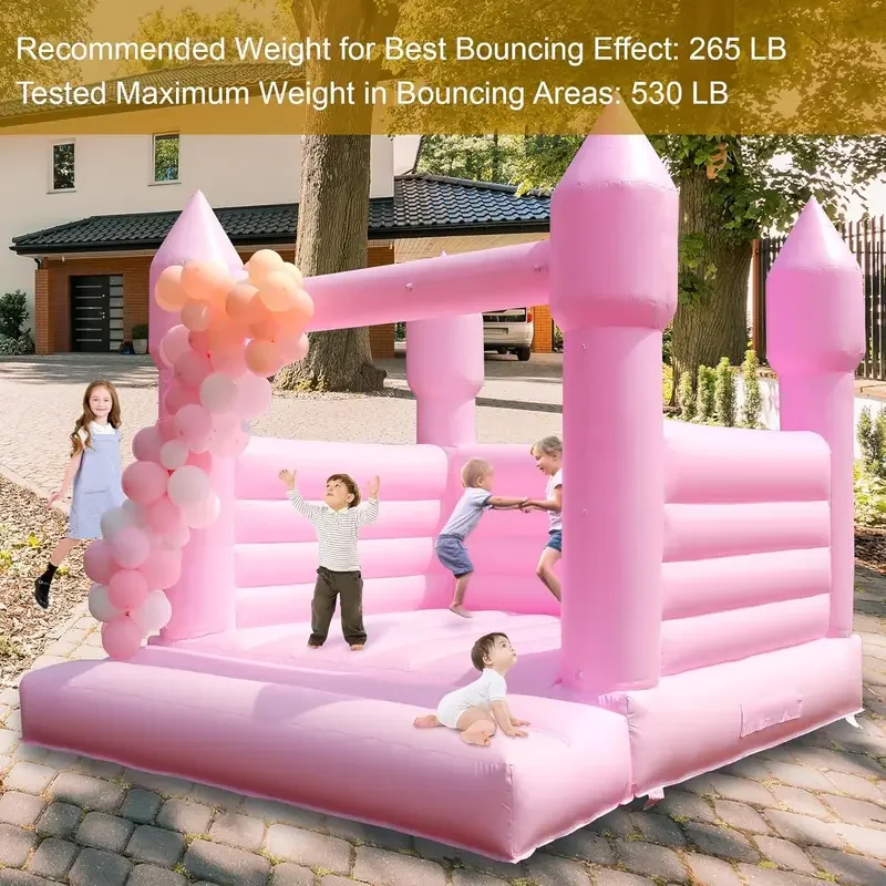 Grand Château Gonflable Rose en PVC 100% pour Enfant et Adulte, Maison Gonflable pour Mariage et ixd'Anniversaire