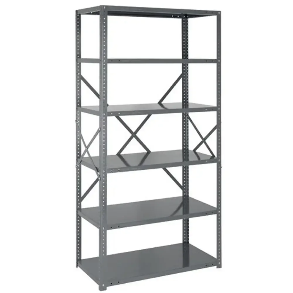 Open Shelving Ironman Unit 6 Shelves Carbon Steel Storage Rack Garage Kitchen Classroom Healthcare Durable Adjustable Heavy Duty