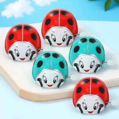 

5Pcs Clockwork Ladybird Wind-Up Cartoon Animal Set Infant Crawling Learning Color Recognition Early Development Educational Play