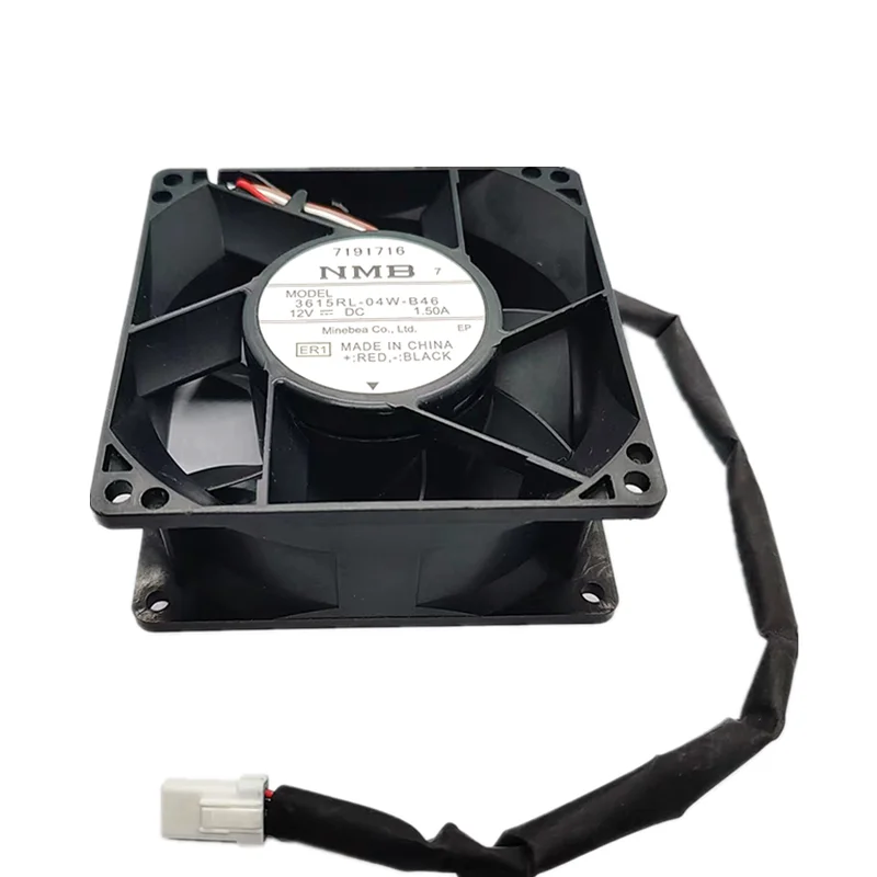 Originele Grote Volume Omvormer Fan 3615RL-04W-B46 12V 1.5A 9238 9Cm 4-Wire Pwm IP68 Waterdichte Koelventilator