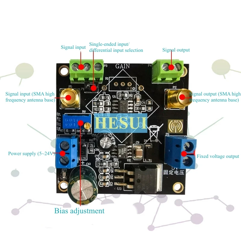 AD620 amplifier module Millivolt microvolt small signal voltage single-ended/differential meter transmission