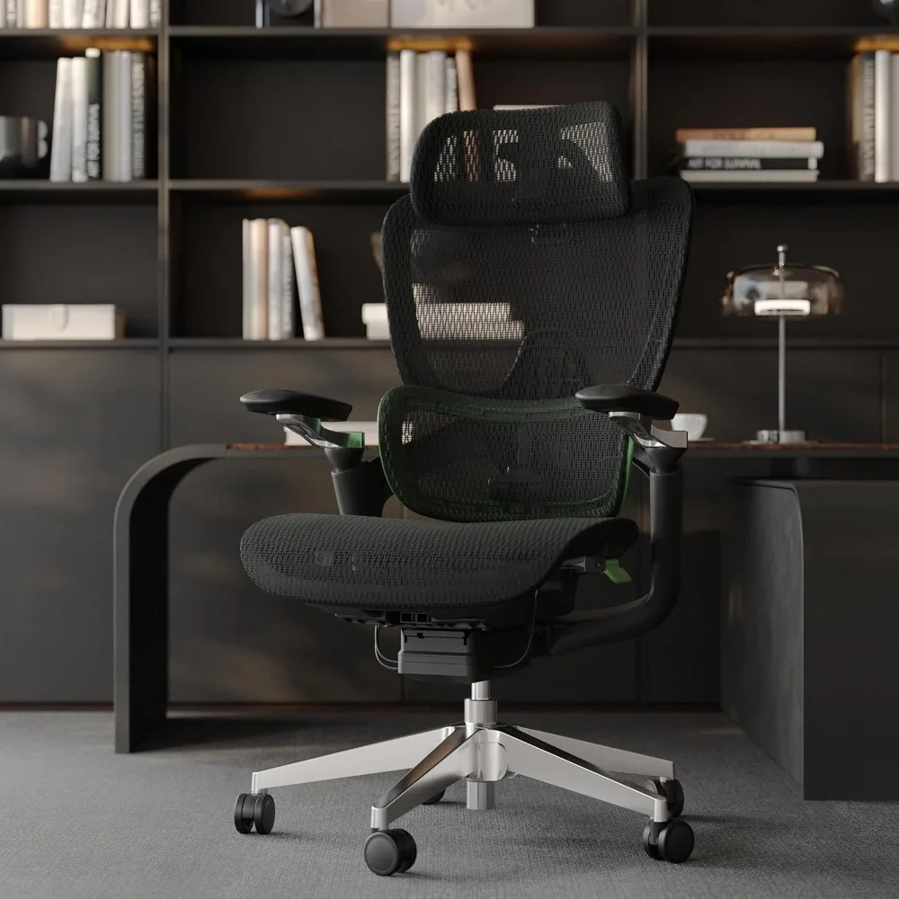 

Ergonomic Office Chair, Mesh Home Office Desk Chair with Adaptive Lumbar Support, Gaming Chair with Headrest, 5D Armrest,90-130°