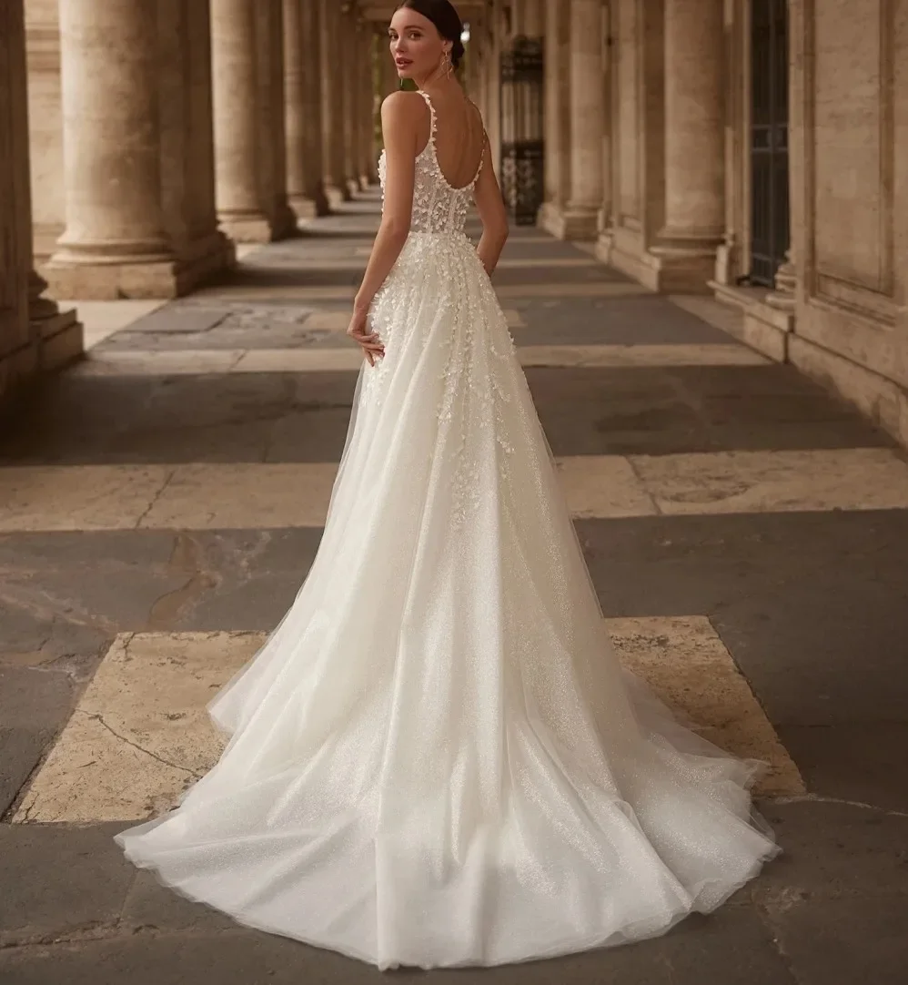 ZFCustomized Luxus Meerjungfrau Brautkleider V-ausschnitt Straps Spitze Appliques Braut Braut Kleider Abnehmbare Zug Vestidos De Noiva