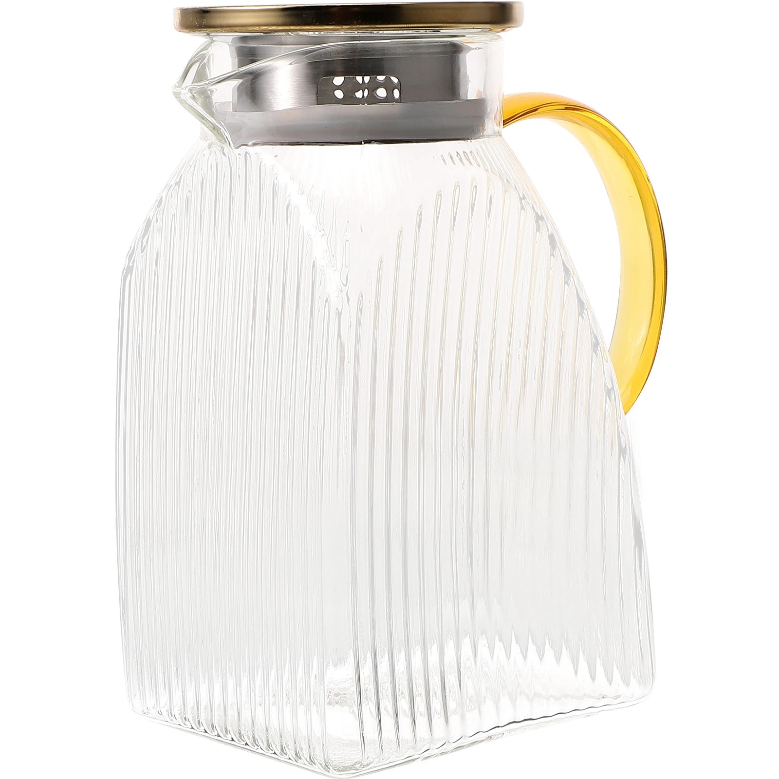 

Practical and Stylish Glass Water Pitcher for Refrigerator Side Door with Lid and Handle Cold Water Pitcher Juice Kettle