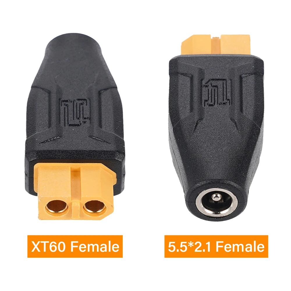 XT60 Female Head Turn 5.5x2.1 Female DC Male/Female Wireless Connector Plug Adapter DC Power Two-Way Output Adapter