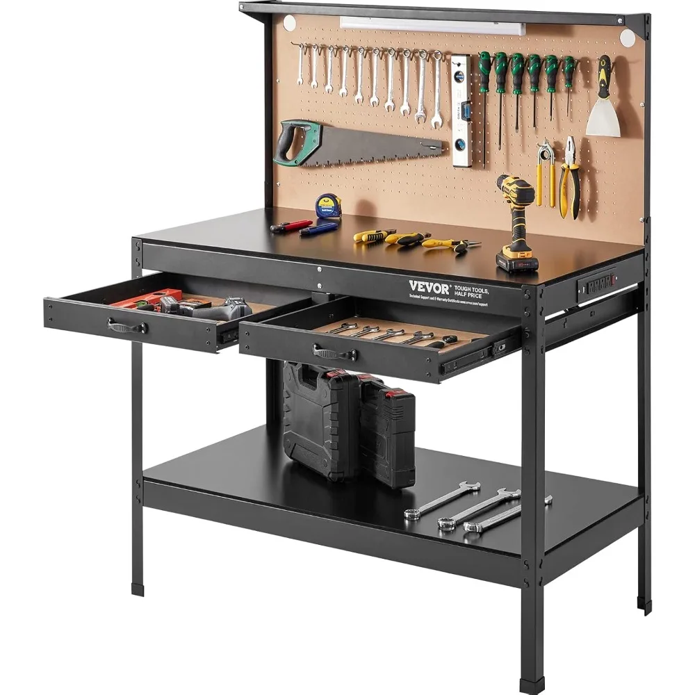 Workbench A3 Steel Work Bench for Garage max. 1500W Heavy Duty Workbench 220lbs Weight Capacity 0.47