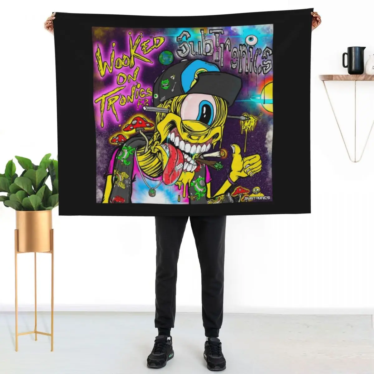 

Subtronics Throw Blanket Travel Size Cozy Blanket for Plane Train