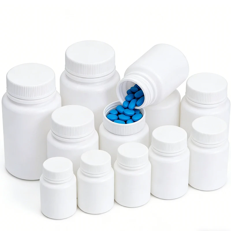 50PCS 15ml 20ml 30ml 50ml 60ml 100ml Empty Plastic Pills Bottles Wide Mouth Round Sample Solid Powder Liquid Storage Containers