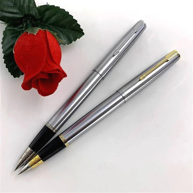 JUNLAI New Sale Wingsung 601 Piston Fountain Pen0.5F 0.7M Bent Curved Art Nib Office Japanese Portable Business Signature Pen