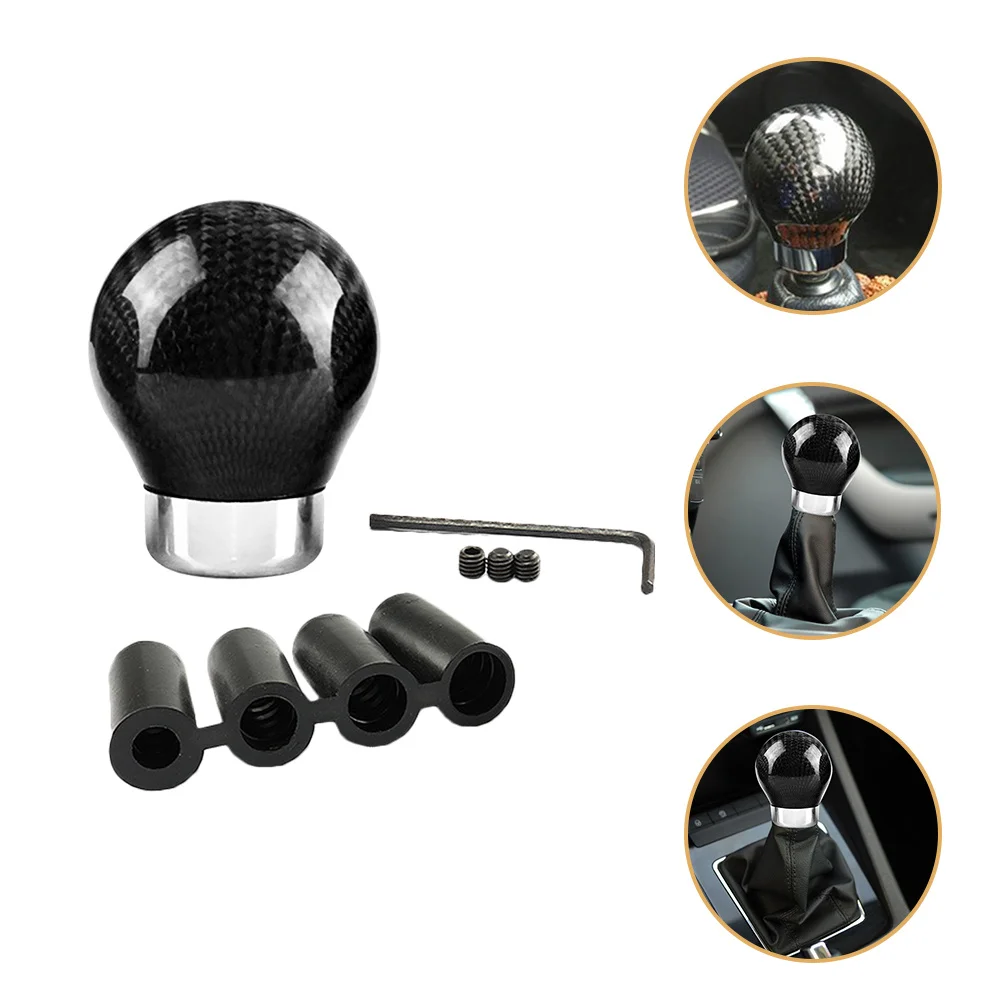 

1Set Round Carbon Fiber Gear Shift Knob Universal Replacement Car Interior Part Smooth Surface Easy Installation